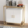 Sideboard Buffet Storage Cabinet, 2 Door Accent Console Table with Ample Storage Space & Steel Frame - 3 of 4