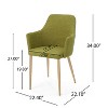 NicBex Set of 2 Dining Chair Modern Upholstered Fabric Side Chair with Wood Legs for Kitchen,Dining Room - 3 of 4