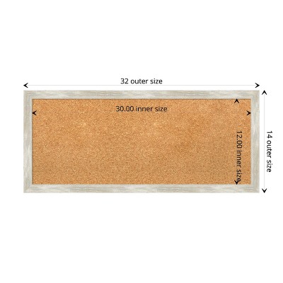 Natural Cork Board with Crackled Metallic Narrow Frame