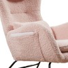 Modern High-Back Rocking Chair with Teddy Fleece for Ultimate Comfort - 3 of 4