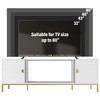 ORRD 70" White TV Stand Heavy Duty Wood Entertainment Center Cabinet Storage & Open Shelves Modern Living Room Design - 2 of 4