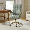 Siivio Modern Leather Swivel Tilting Office Chair with Channel Tufted|HULALA HOME - 2 of 4