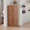 MAYEERTY Modern 4 Doors Utility Storage Cabinets Efficient Storage for Living Room Dining Room Bedroom Beige 2 Piece - 2 of 4