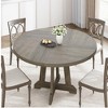 Round Dining Table for 4-6, Wooden Kichen Table with Sturdy X-Shaped Legs, Circle Pedestal, Coffee Tables for Dining Room, Kitchen - 3 of 4