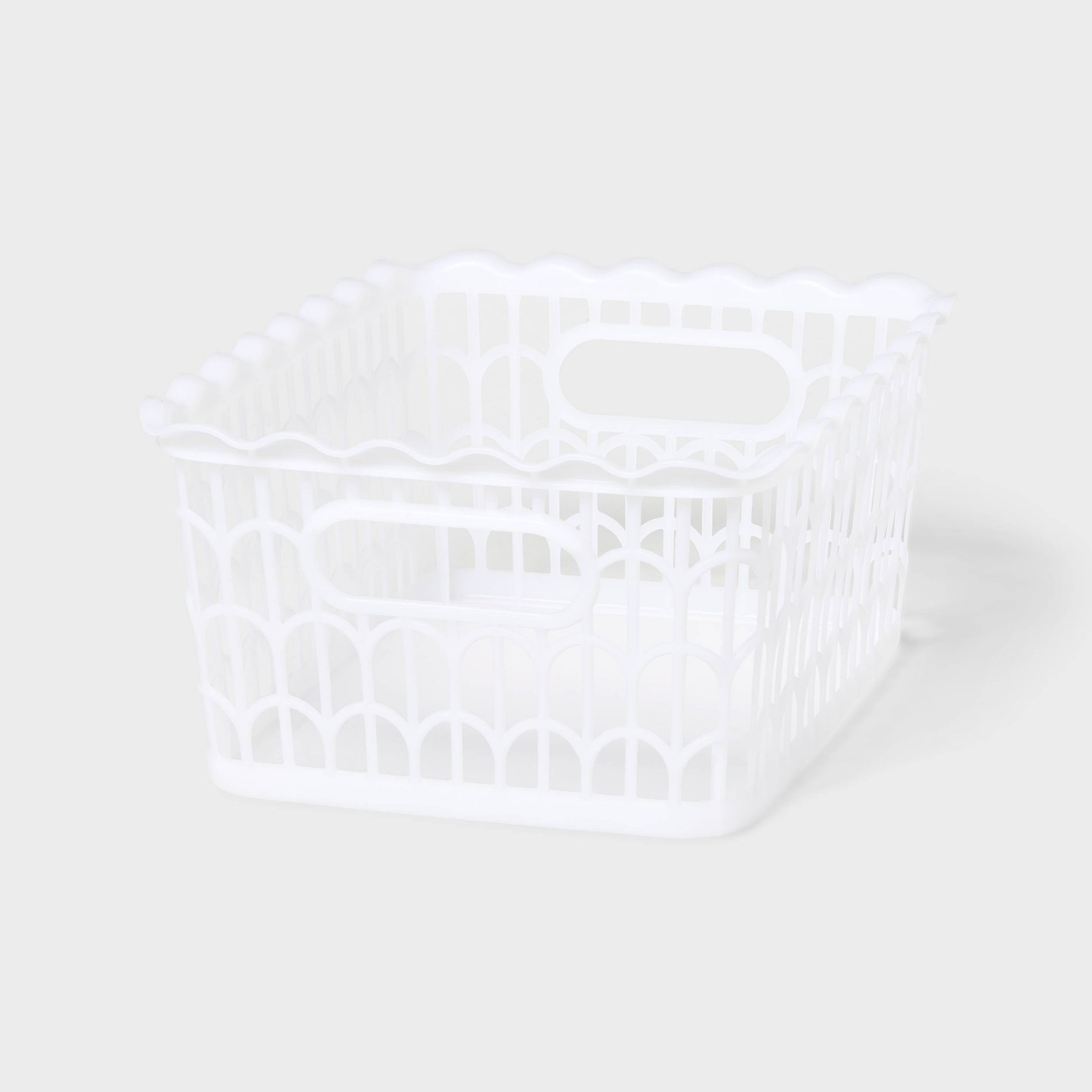 Wave Scallop Decorative Basket Small White - Brightroom™