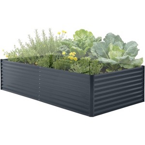 Galvanized Raised Garden Bed Kit w/Cover,Ultimate Raised Beds Extra Deep Metal Planter Raised Beds for Vegetables - 1 of 4