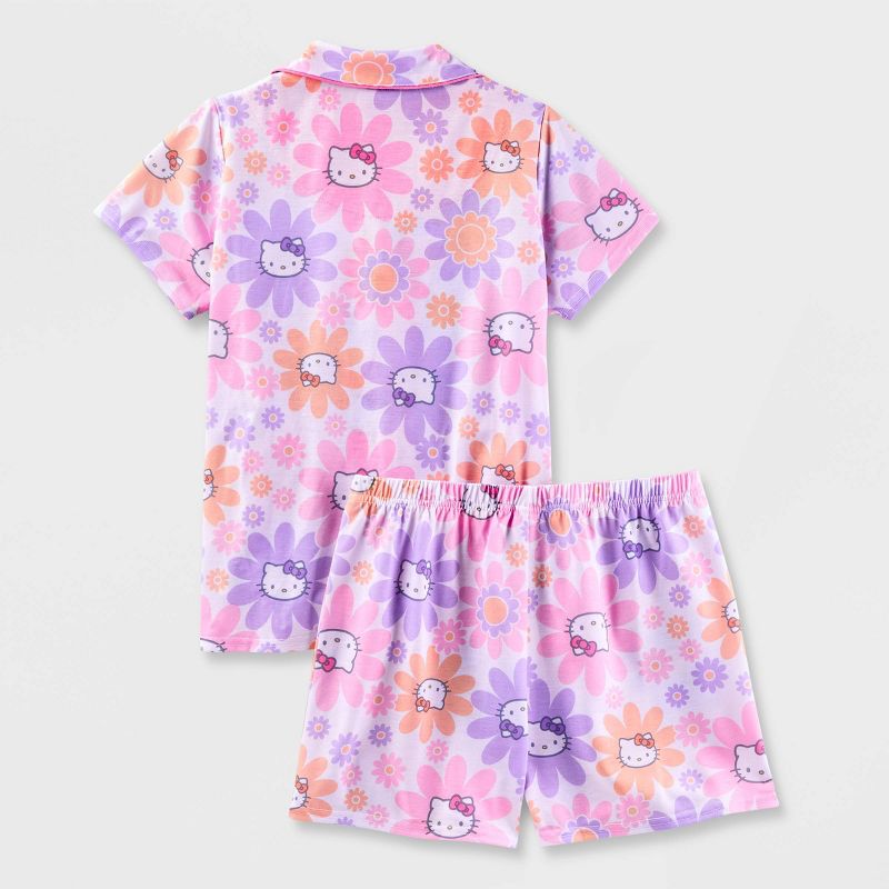 Girls&#39; Hello Kitty Coat Pajama Set - Purple, 2 of 4