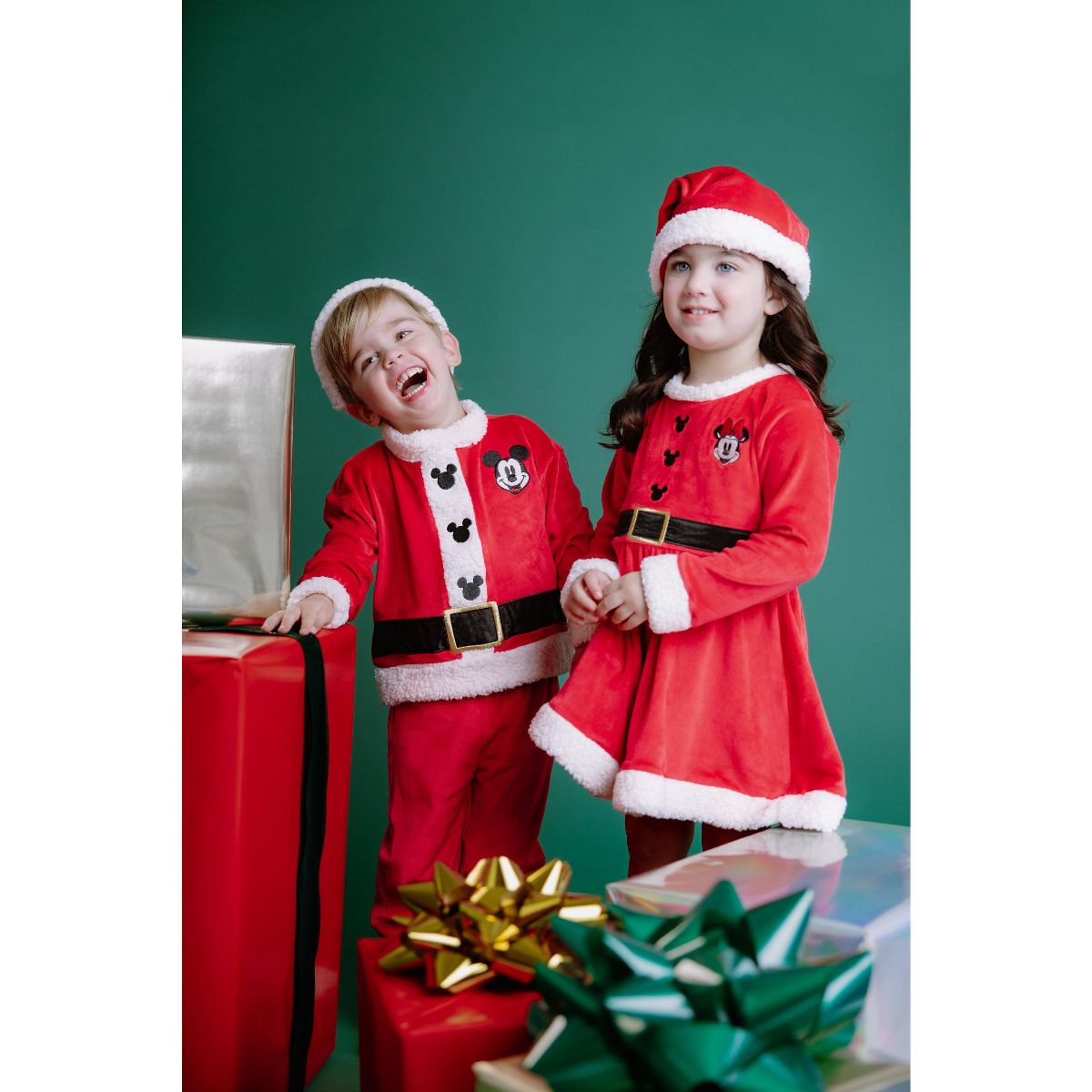 Disney Minnie Mouse Minnie Mouse Christmas Dress Santa Hat Outfit Set Newborn to Infant - thumbnail 3