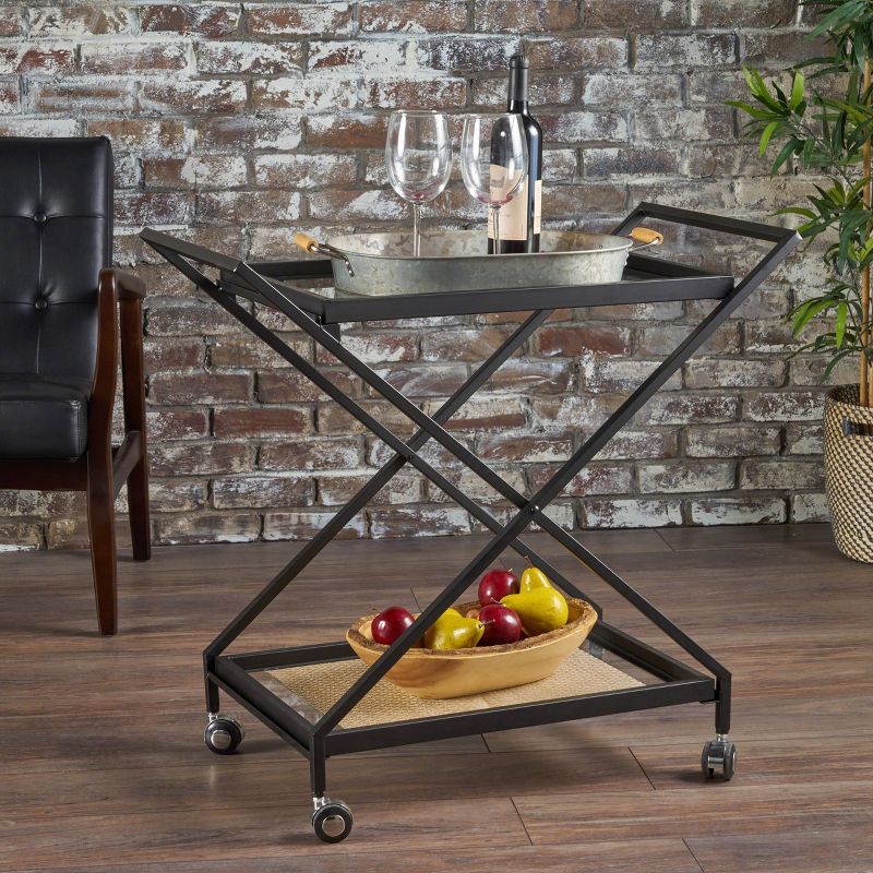 Sherianne Industrial Iron Bar Cart - Christopher Knight Home, 3 of 7