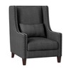 Polyester Upholstered Traditional Accent Chair with Nailhead Trim, Attached Back and Reversible Seat Cushions, High-Density Foam - 3 of 4