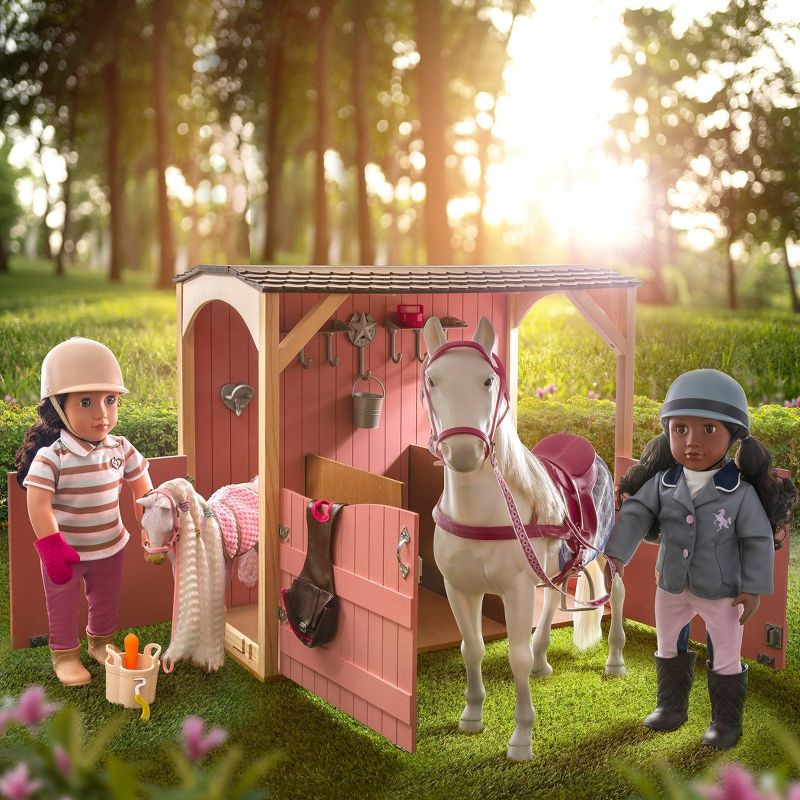 Our Generation Horse Barn Playset for 18&#34; Dolls - Saddle Up Stables - Pink, 4 of 10