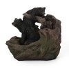 NAYSAYE Fountain Bear and Log Two Tier Design with Cascading Water for Garden Patio Outdoor, Brown and Black, 17.25"*22"*22.05" - 2 of 4