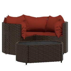 vidaXL Patio Furniture Set 4 Piece Modern Lounge Set with Cushions Poly Rattan - 1 of 4