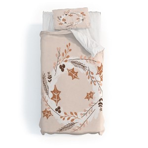 Orara Studio Christmas Wreath Festive Duvet Cover + Pillow Sham(s) - Deny Designs - 1 of 4