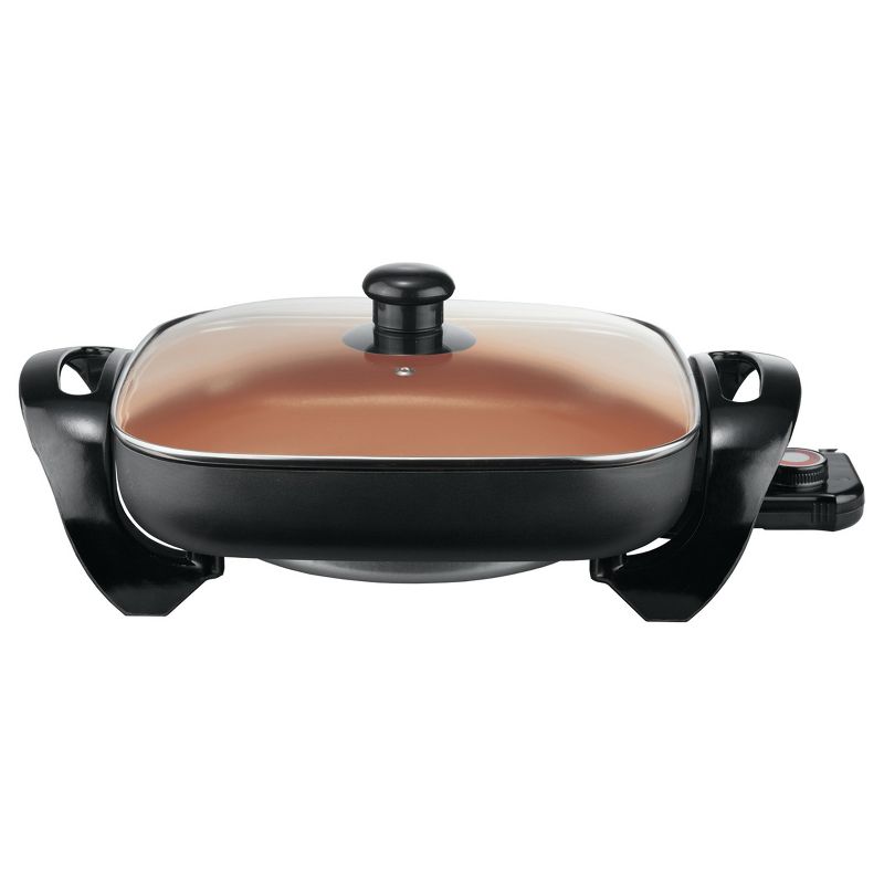 Brentwood 12 Inch Nonstick Electric Skillet in Copper with Glass Lid, 2 of 5