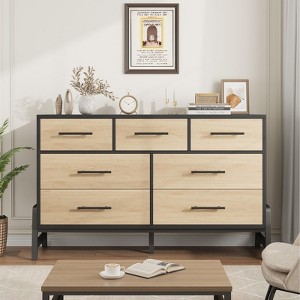 7-Drawer Dresser for Bedroom, 52" Wide Freestanding Wooden Chest, Closet Storage Organizer for Living Room, Hallway, or Entryway - 1 of 4