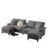 GDFStudio Pira Modern 121.2'' 4-Seater U Shaped Corduroy Upholstered Modular Sectional Sofa with Storage Chaise and Pillows - 4 of 4