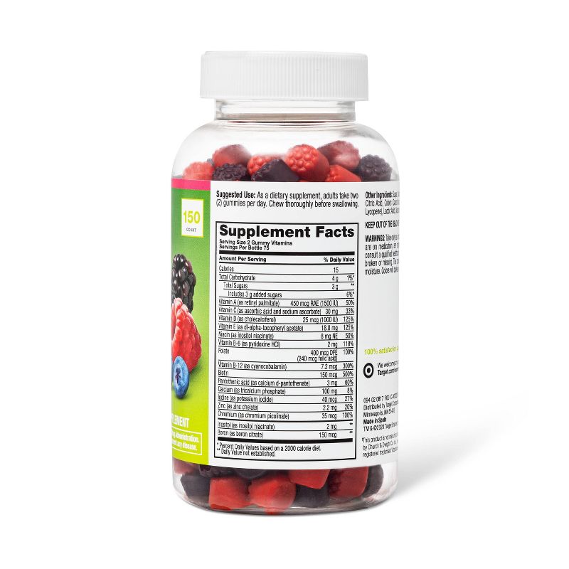 Women&#39;s Multivitamin Gummies - Natural Berry - 150ct - up &#38; up&#8482;, 3 of 7