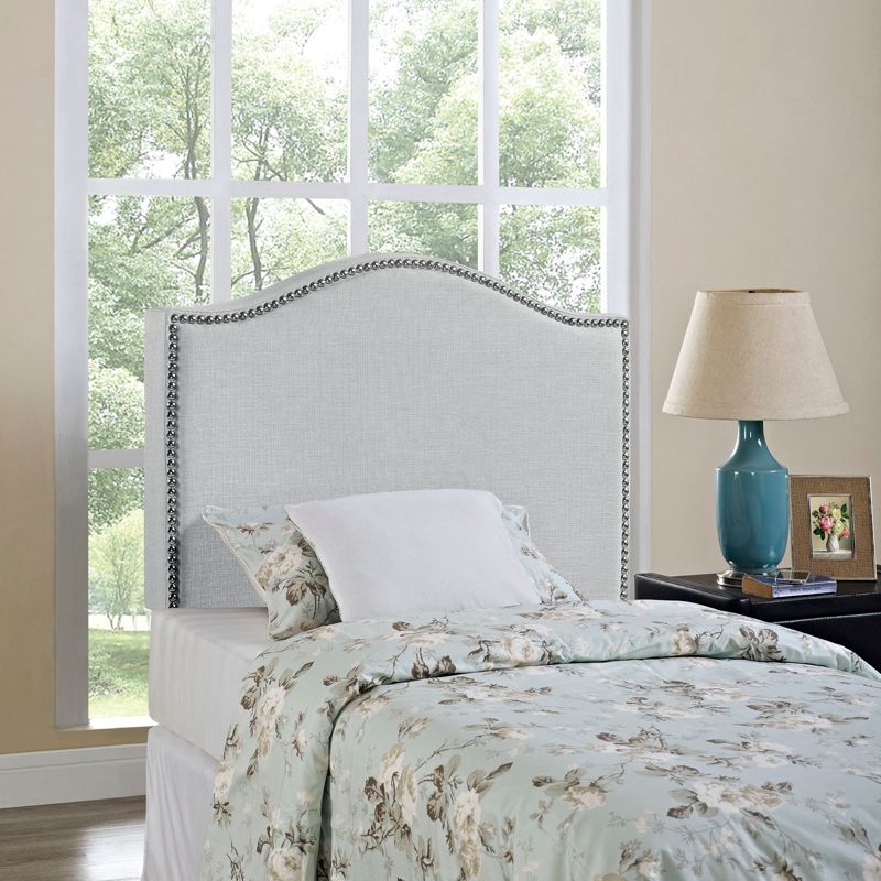 Twin Curl Nailhead Upholstered Headboard Sky Gray - Modway, 3 of 8