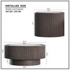 Set of 2 Coffee Table Round Cocktail Table Center Table End Table Accent Table Sofa Side Table, Dark Brown - ModernLuxe - 3 of 4