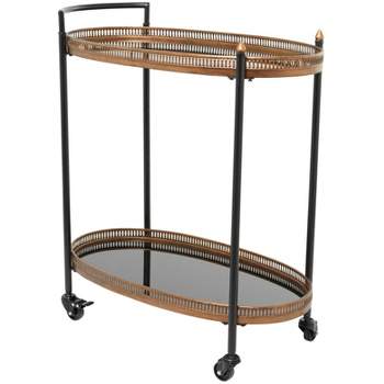Modern Traditional Metal and Glass Bar Cart Brass - Olivia & May