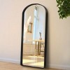 MAYEERTY Black 31.5 x 70.87 Inch Rounded Arch Shaped Aluminum Alloy Full Length Deep Mirror without Stand for Living Room and Bedroom Wall Decor - 2 of 4