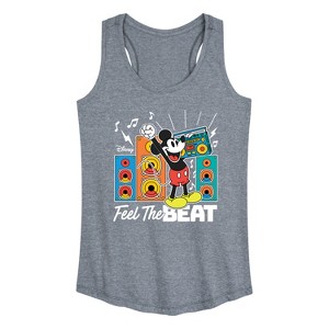 Women's - Disney - Mickey Feel The Beat Graphic Racerback Tank - 1 of 4