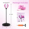 Costway Kids Punching Bag Toy Set Adjustable Stand Boxing Glove Speed Ball with Pump Red/Pink - 3 of 4