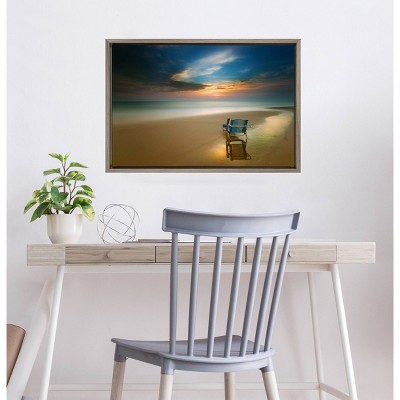 23" x 16" Brand new day Framed Canvas Wall Art - Amanti Art: Modern Style, Polystyrene Frame, Sawtooth Back Mount