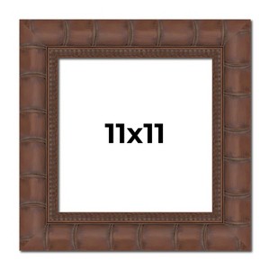 PosterPalooza | 11x11 Wide Bamboo Picture Frame, UV Acrylic, 4 Finishes - Brown, Black, Silver, and Natural - 1 of 4