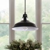 DORESshop  1-Light Black Industrial Bowl Shade Pendant Light with 16.4 ft. Plug-In Cord and On/Off Switch - 3 of 4