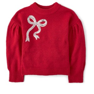 The Children's Place Girls Long Sleeve Sequin Bow Sweater - 1 of 4