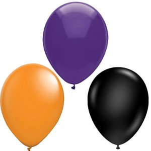 LoonBalloon Halloween Latex Balloons 11 Inch – 15 Pack Black Orange Purple Party Decoration - 1 of 4