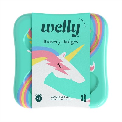 Welly Assorted Rainbow and Unicorn Flex Fabric Bandages - 48ct