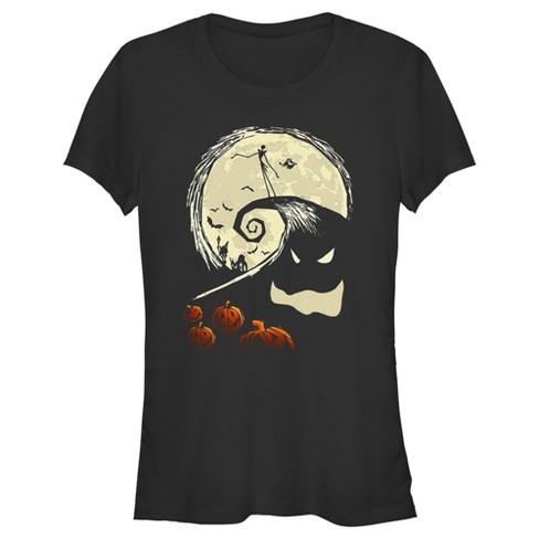 Juniors Womens The Nightmare Before Christmas Spiral Hill Scene T