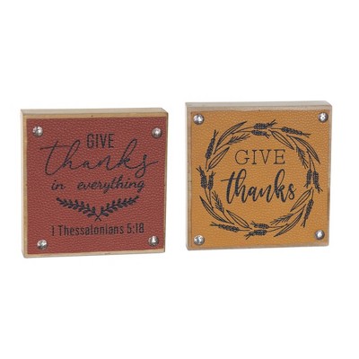 Melrose Give Thanks Harvest Sign (Set of 6)