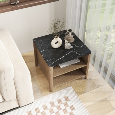 LOVMOR Tobacco Wood Grain Coffee Table. Nightstand