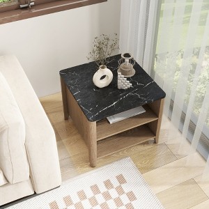 LOVMOR Tobacco Wood Grain Coffee Table. Nightstand - 1 of 4
