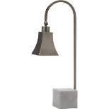 (Set of 2) 26" Charley Desk Lamp Nickel/White (Includes CFL Light Bulb) - Safavieh