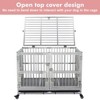 48" Heavy Duty Dog Crate, Stainless Steel Dog Kennel,  Two-Door Design Small Dog Crate with Locking Wheels & Removable Tray - 4 of 4