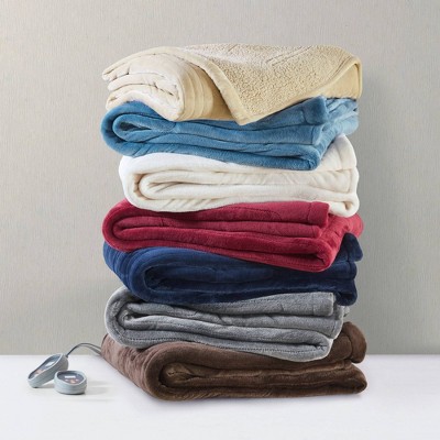 Twin Red Fleece Reversible Heated Blanket