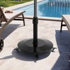 Crestlive Products Patio Umbrella Base with 4 Wheels 55lbs Round Heavy Duty Concrete Stand for Outdoor Market Umbrella - 2 of 4
