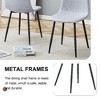 Kumasinova Set of 4 Modern Medieval Linen Fabric Dining Chair with Black Metal Legs, Anti-Slip Pads,Farmhouse Kitchen Chair, Upholstered Armless Chair - 4 of 4