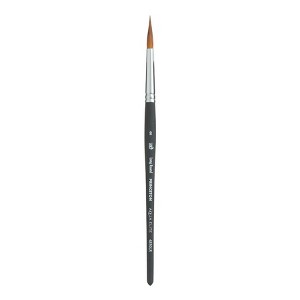 Princeton Aqua Elite Long Round Brush, Synthetic Bristles, Short Handle Watercolor Paintbrush, Matte Black, Size 8, 1 Count - 1 of 4