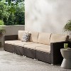 Christopher Knight Home Santa Rosa Outdoor Aluminum and Wicker 4 Seater Sectional Sofa Set with Cushions - 2 of 4