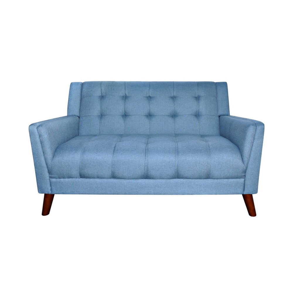 Photos - Sofa Candace Mid-Century Modern Loveseat Blue - Christopher Knight Home