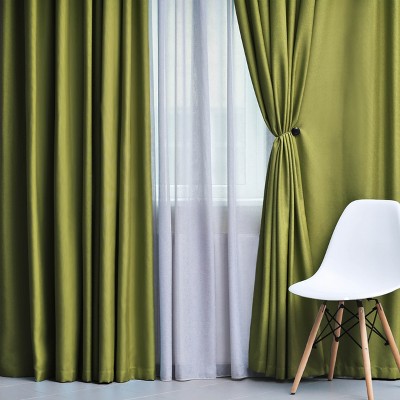 Sage Green Blackout Energy Efficient Grommet Curtains, Set of 2