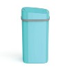 LunaLulinlk 3.2 Gallon Plastic Touchless Bathroom Trash Can, Steel Blue - 2 of 4