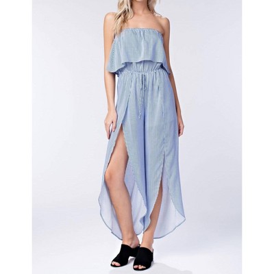 Women's All Aboard Striped Jumpsuit - Honey Punch