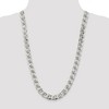 Black Bow Jewelry Men's 10.5mm Sterling Silver Solid Flat Cuban Anchor Chain Necklace - 2 of 4